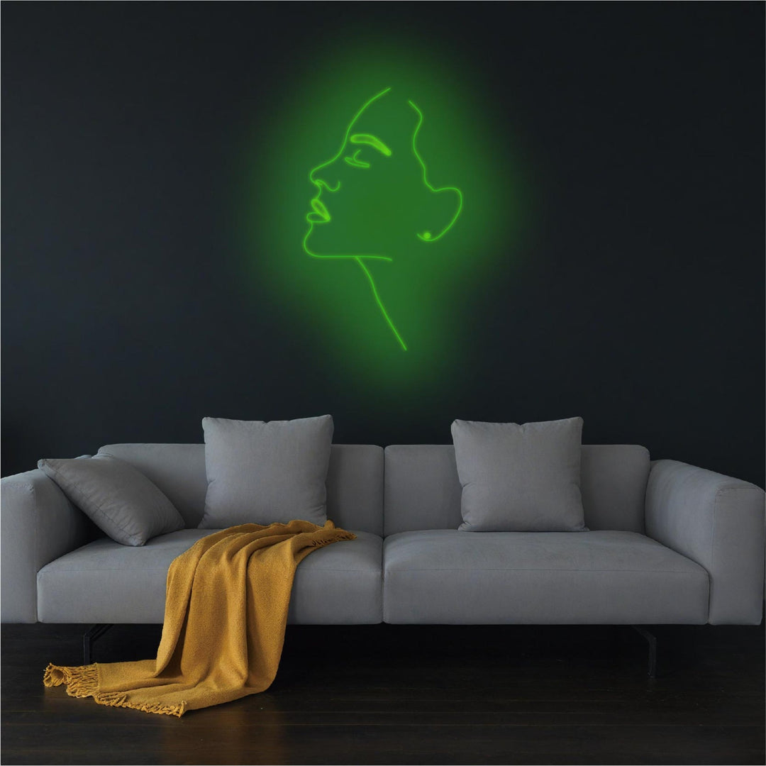 Linear Abstract Woman Face Neon Sign - GEEKNEON