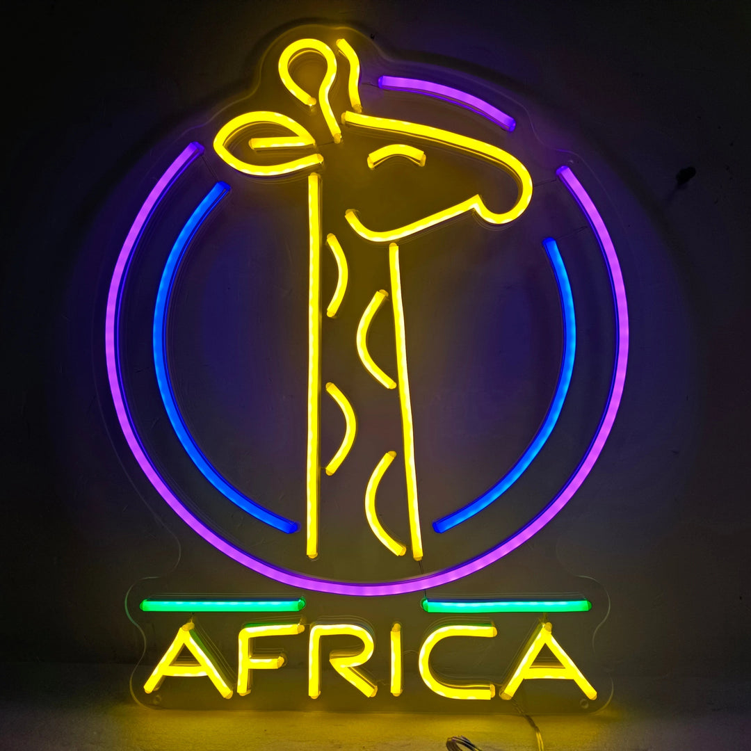 Africa Giraffe Neon Sign