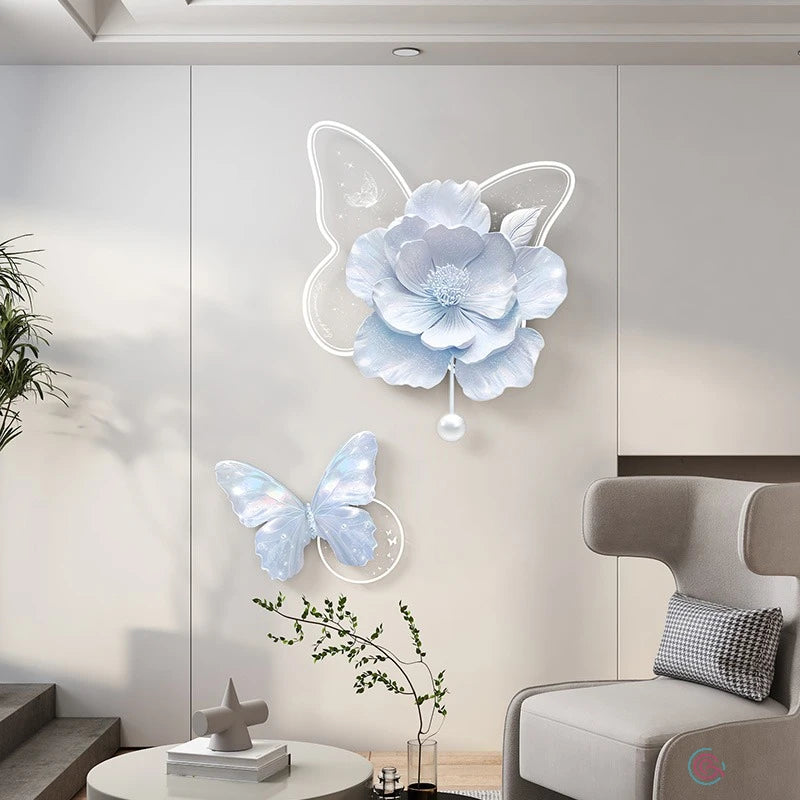 Butterfly Flower with LED Light for Wall Decor