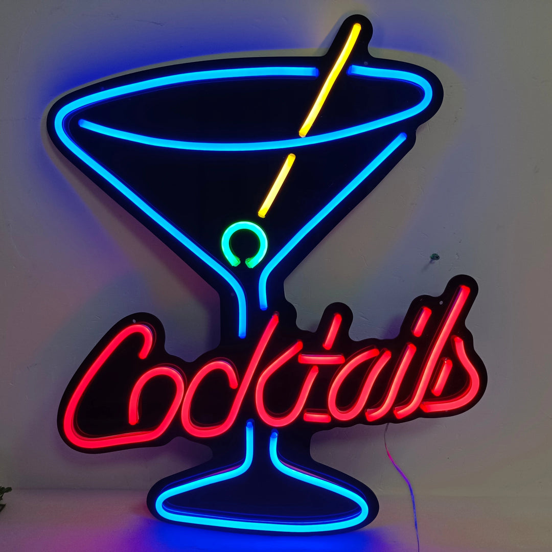 Cocktails Martini Glass Bar Neon Sign - GEEKNEON