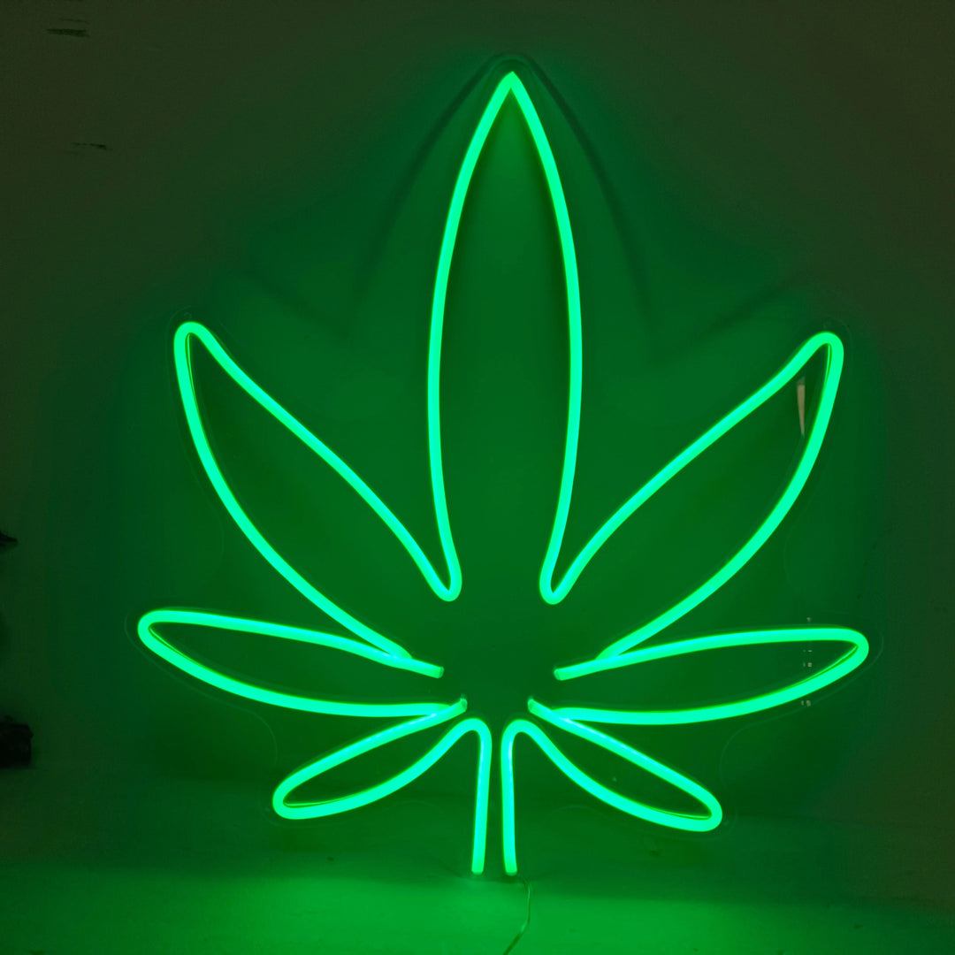 Dispensary Marijuana Leaf Neon Sign - GEEKNEON