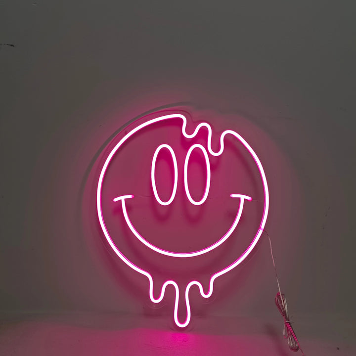 Emoji Smiley Face Dripping Neon Sign - GEEKNEON