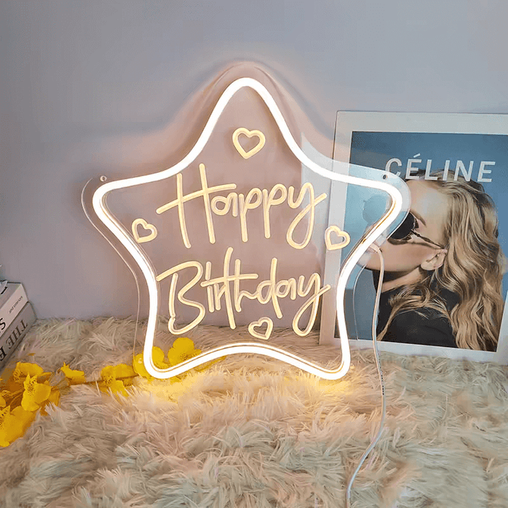 Happy Birthday Neon Sign