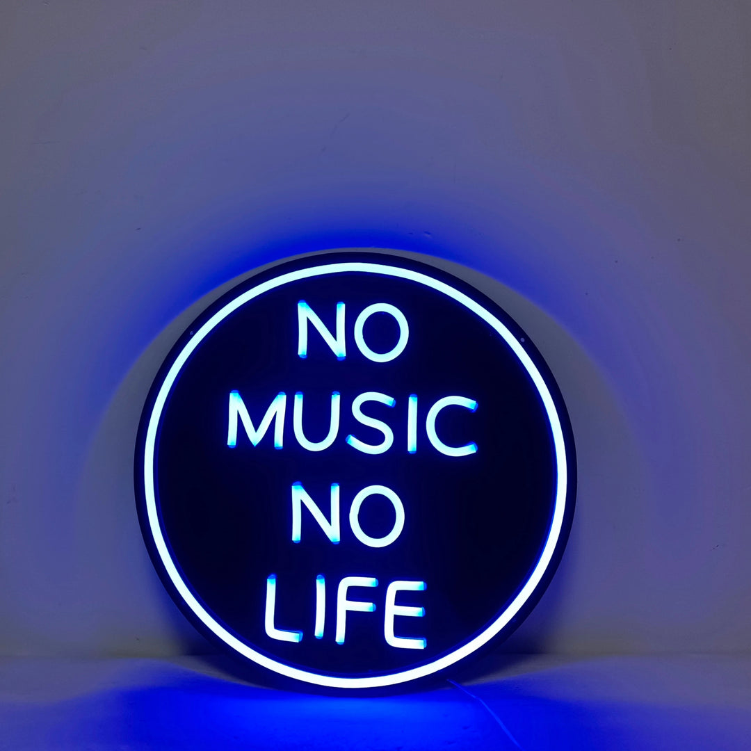 Blue No Music No Life Neon Sign - GEEKNEON