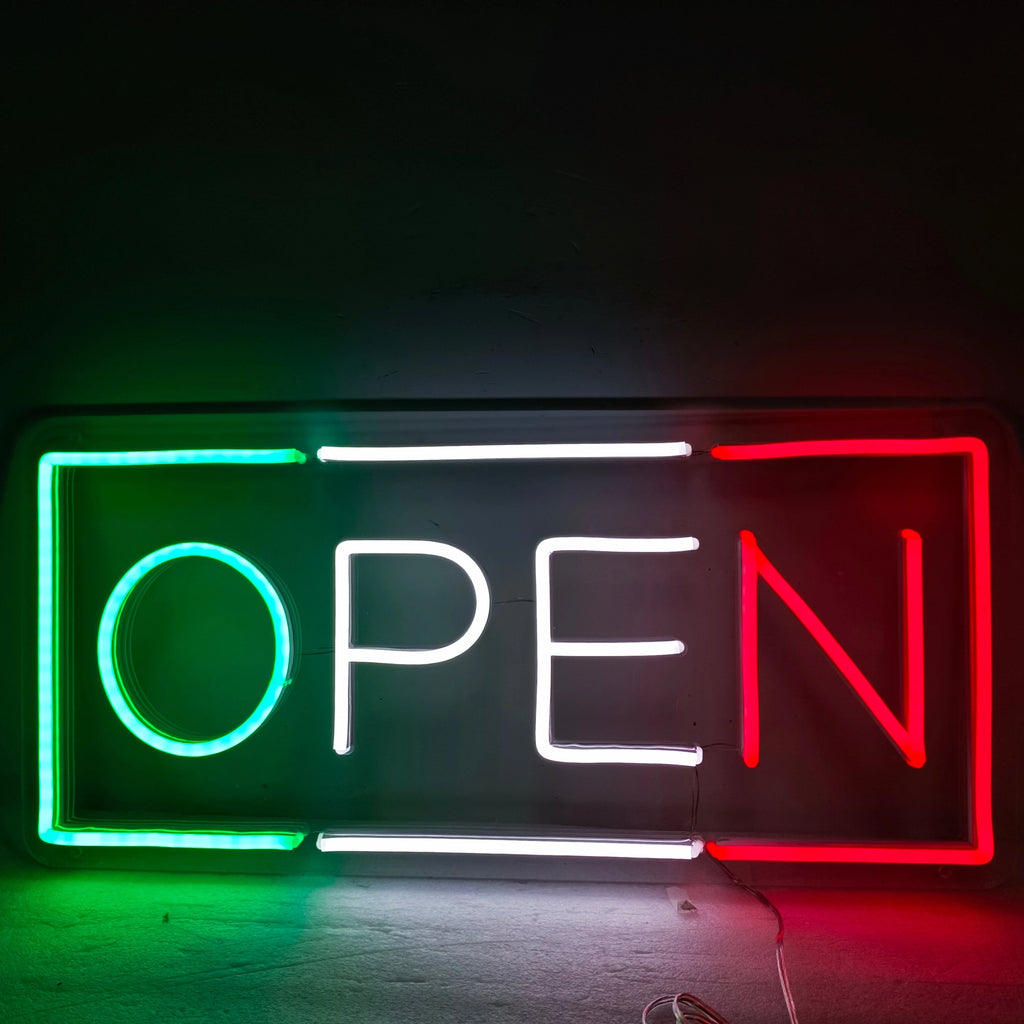 Enseigne Lumineuse OPEN Italian Food - Néon Décoratif 30x22cm - 220V, image size:1024x1024