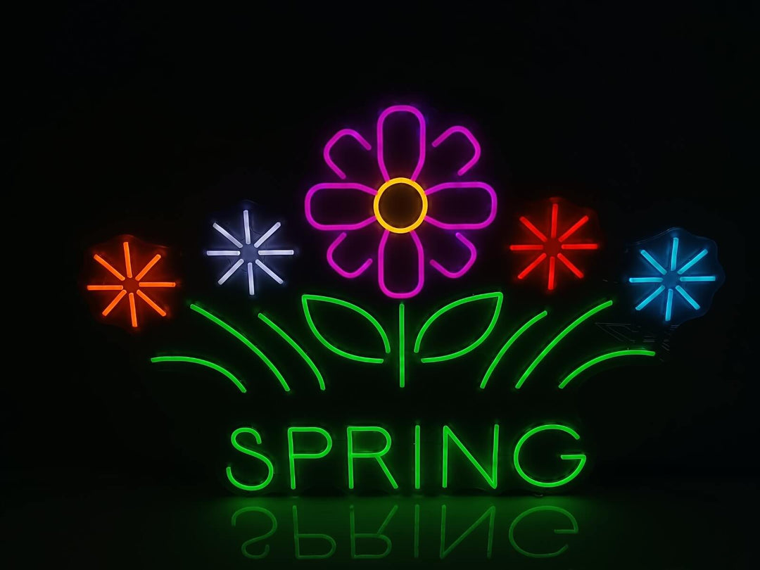 Spring with Flowers Neon Sign