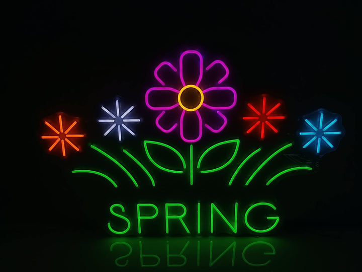 Spring with Flowers Neon Sign