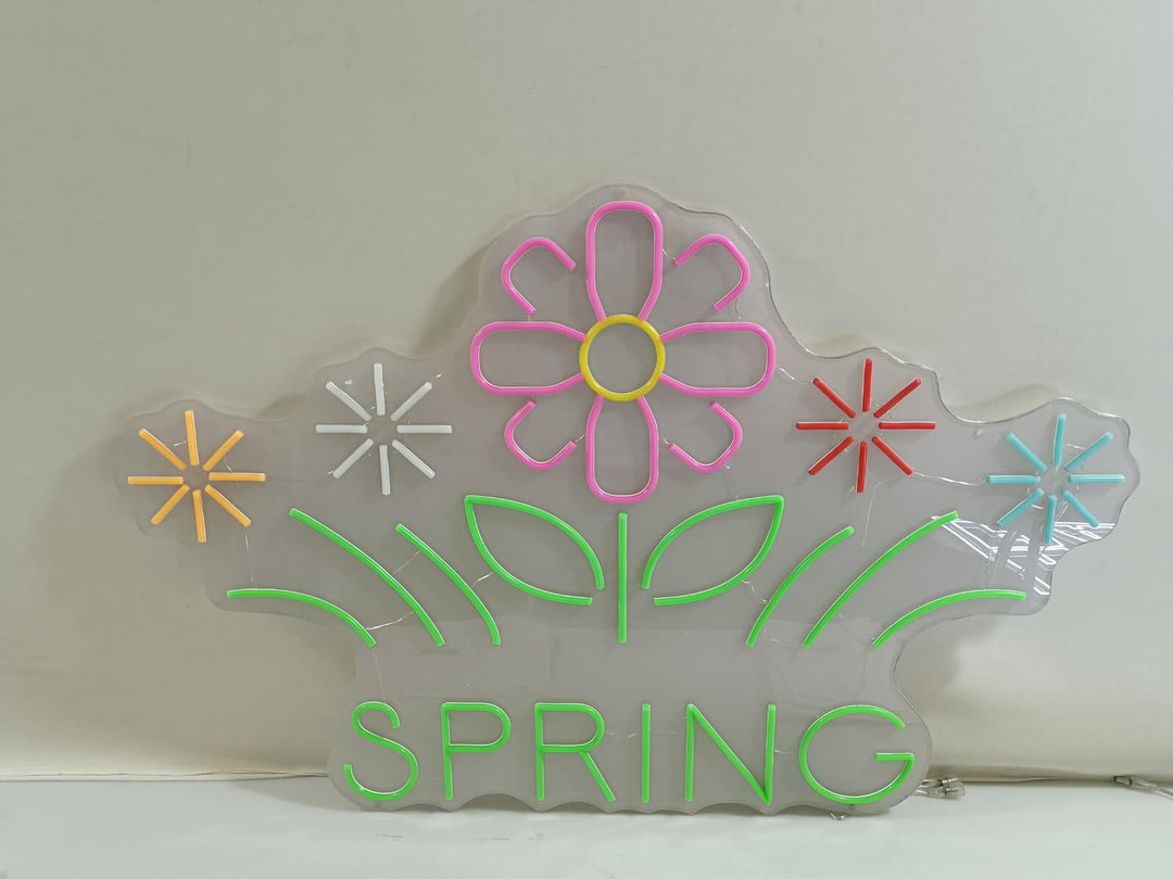 Spring with Flowers Neon Sign