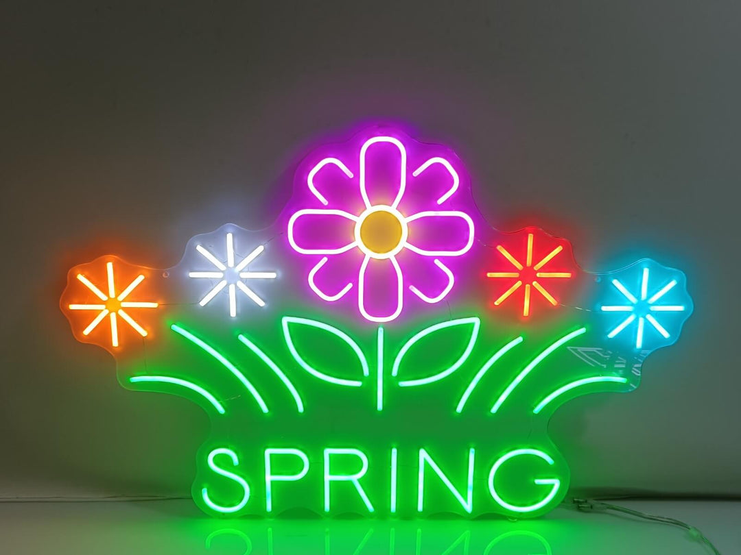 Spring with Flowers Neon Sign