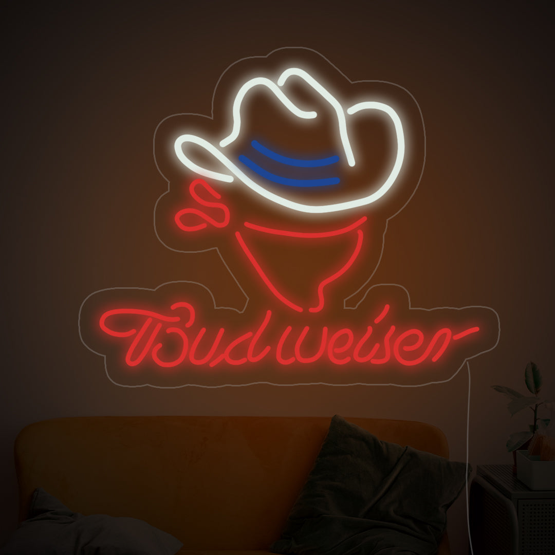 Budweiser Cowboy Neon Sign - GEEKNEON