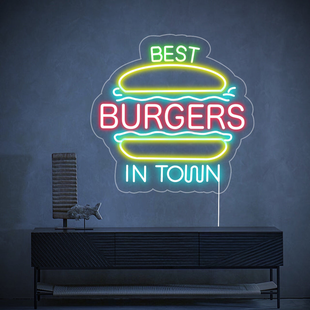 Best Burgers In Town Neon Sign
