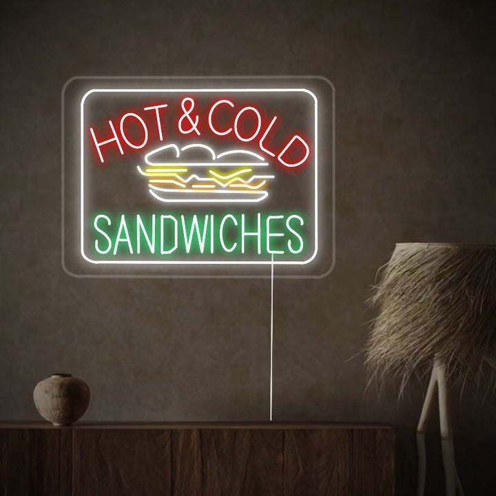 Hot & Cold Sandwiches Neon Sign - GEEKNEON