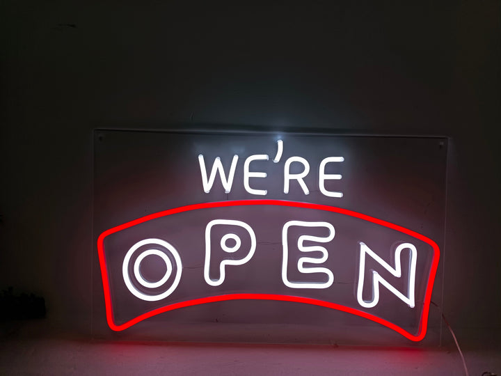 We're Open Neon Sign - GEEKNEON