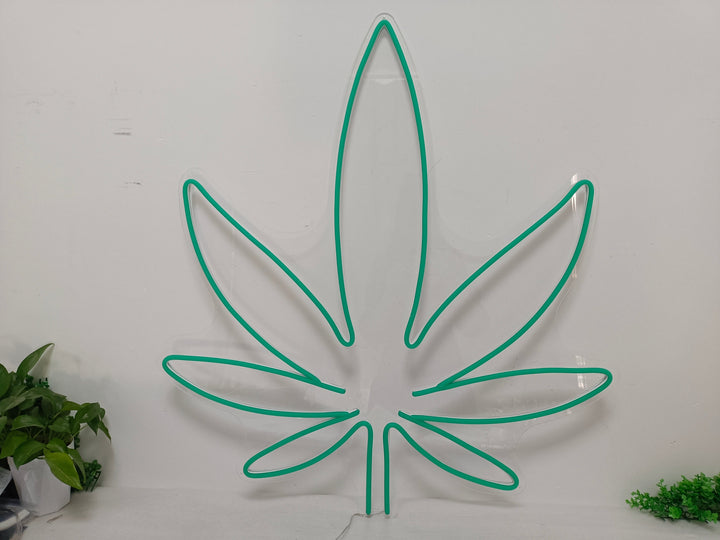 Dispensary Marijuana Leaf Neon Sign - GEEKNEON