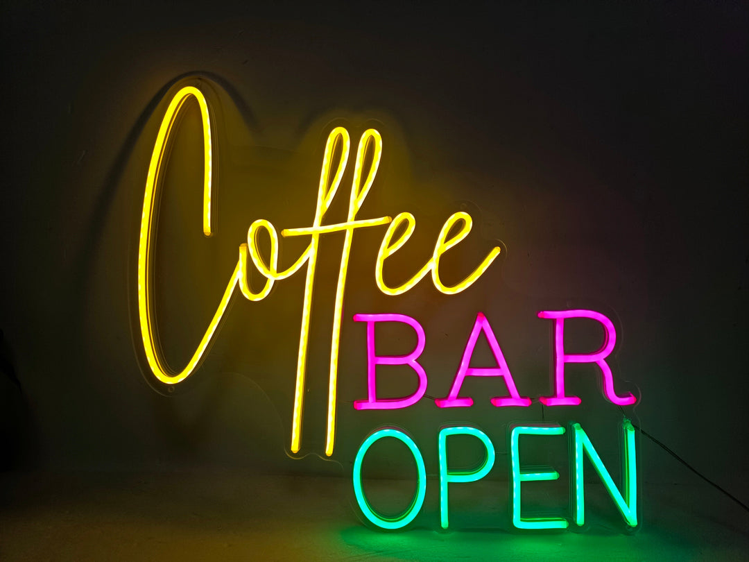 Coffee Bar Open Neon Sign
