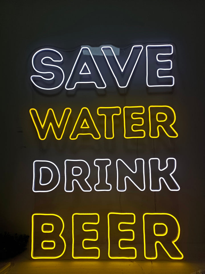 Save Water Drink Beer Neon Sign - GEEKNEON