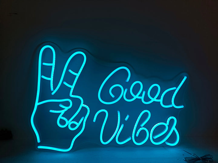 Good Vibes With Yes Neon Sign - GEEKNEON