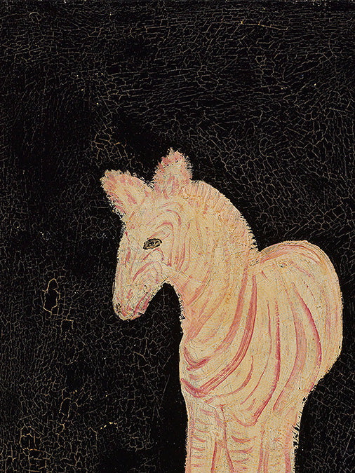 Pink and White Striped HorsePainting, Desktop Decoration - GEEKNEON