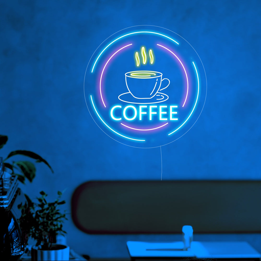 Coffee Cup With Circles Neon Sign - GEEKNEON