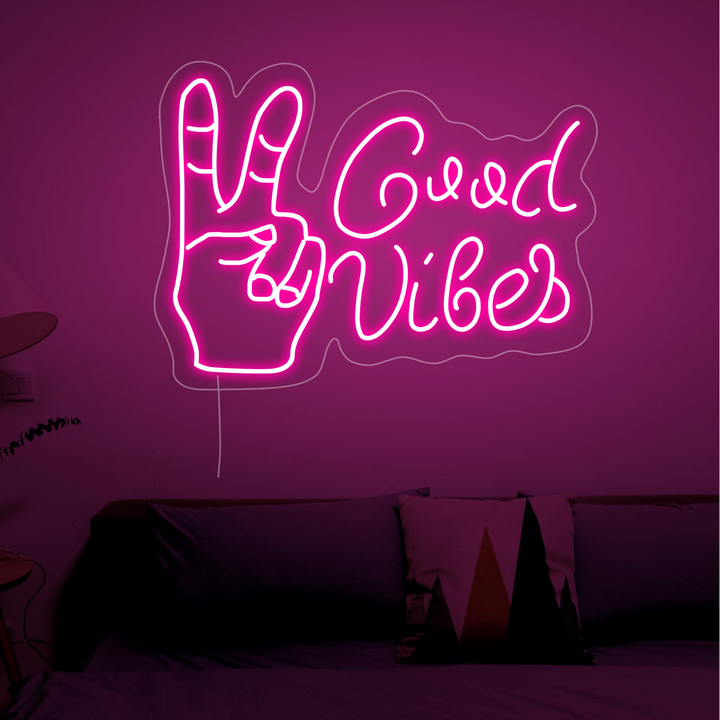 Good Vibes With Yes Neon Sign - GEEKNEON