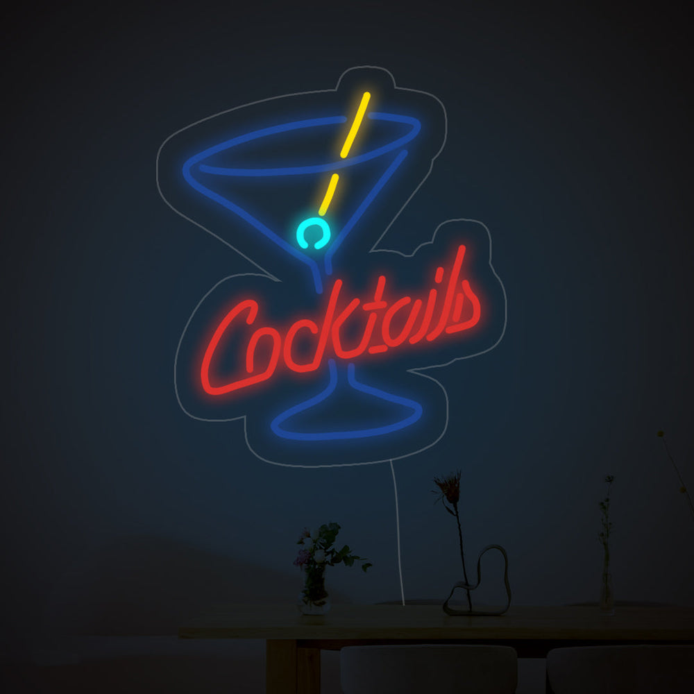 Cocktails Martini Glass Logo Beer Neon Sign - GEEKNEON