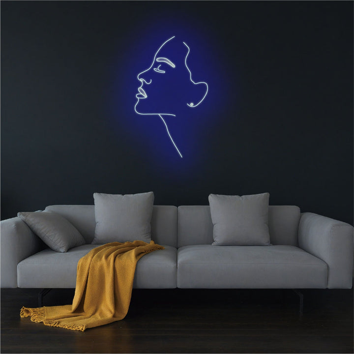 Linear Abstract Woman Face Neon Sign - GEEKNEON