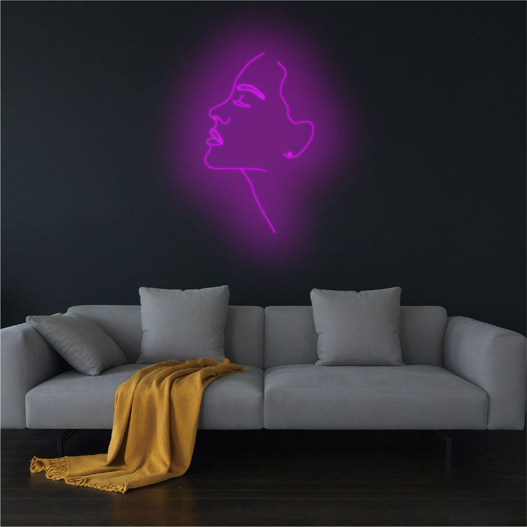 Linear Abstract Woman Face Neon Sign - GEEKNEON