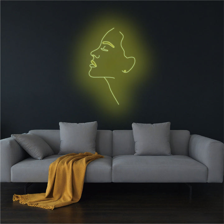 Linear Abstract Woman Face Neon Sign - GEEKNEON