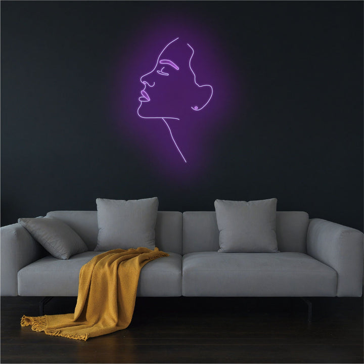 Linear Abstract Woman Face Neon Sign - GEEKNEON