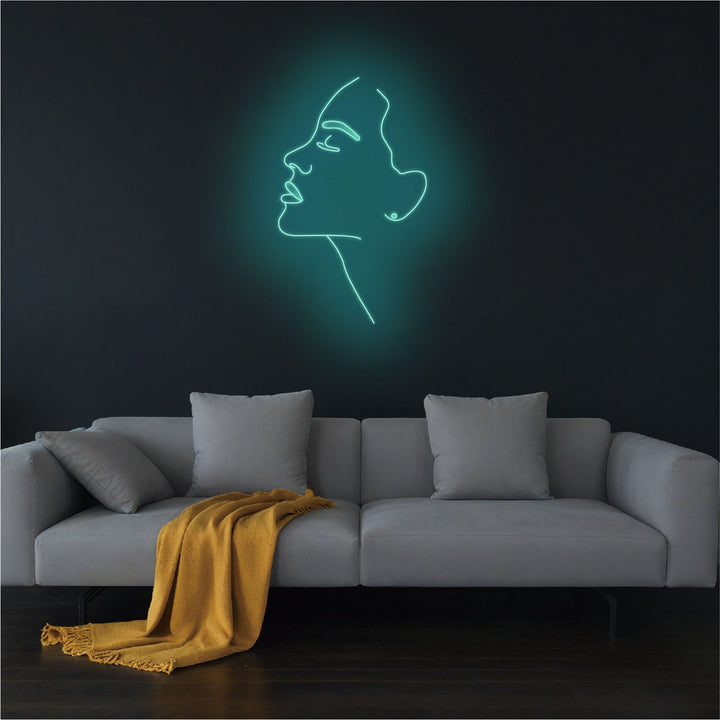 Linear Abstract Woman Face Neon Sign - GEEKNEON