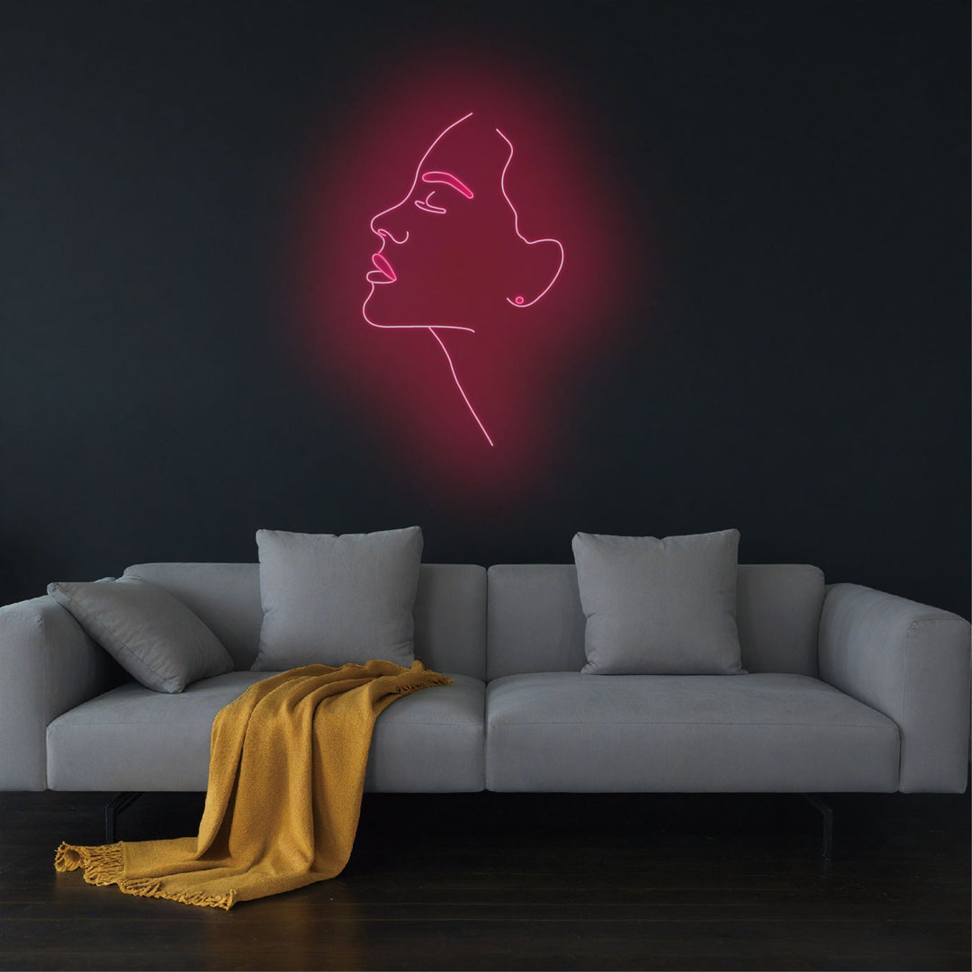 Linear Abstract Woman Face Neon Sign - GEEKNEON