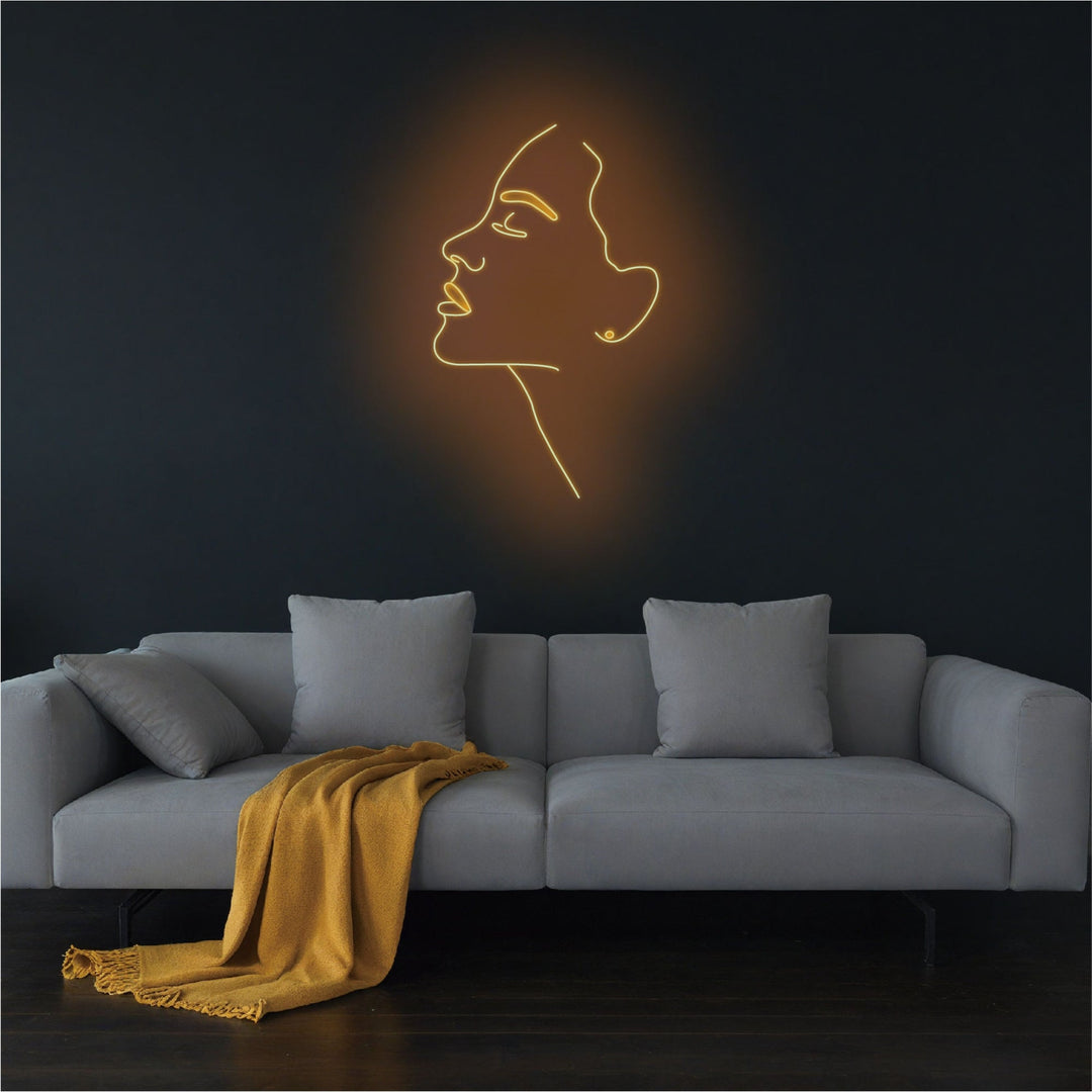 Linear Abstract Woman Face Neon Sign - GEEKNEON