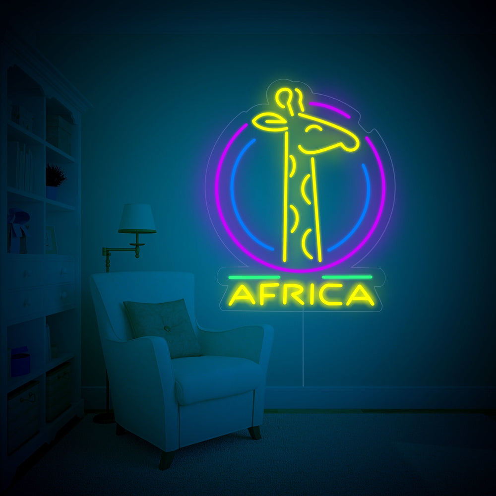 Africa Giraffe Neon Sign - GEEKNEON