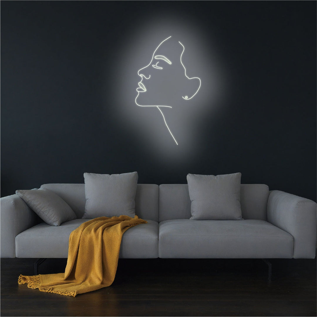 Linear Abstract Woman Face Neon Sign - GEEKNEON