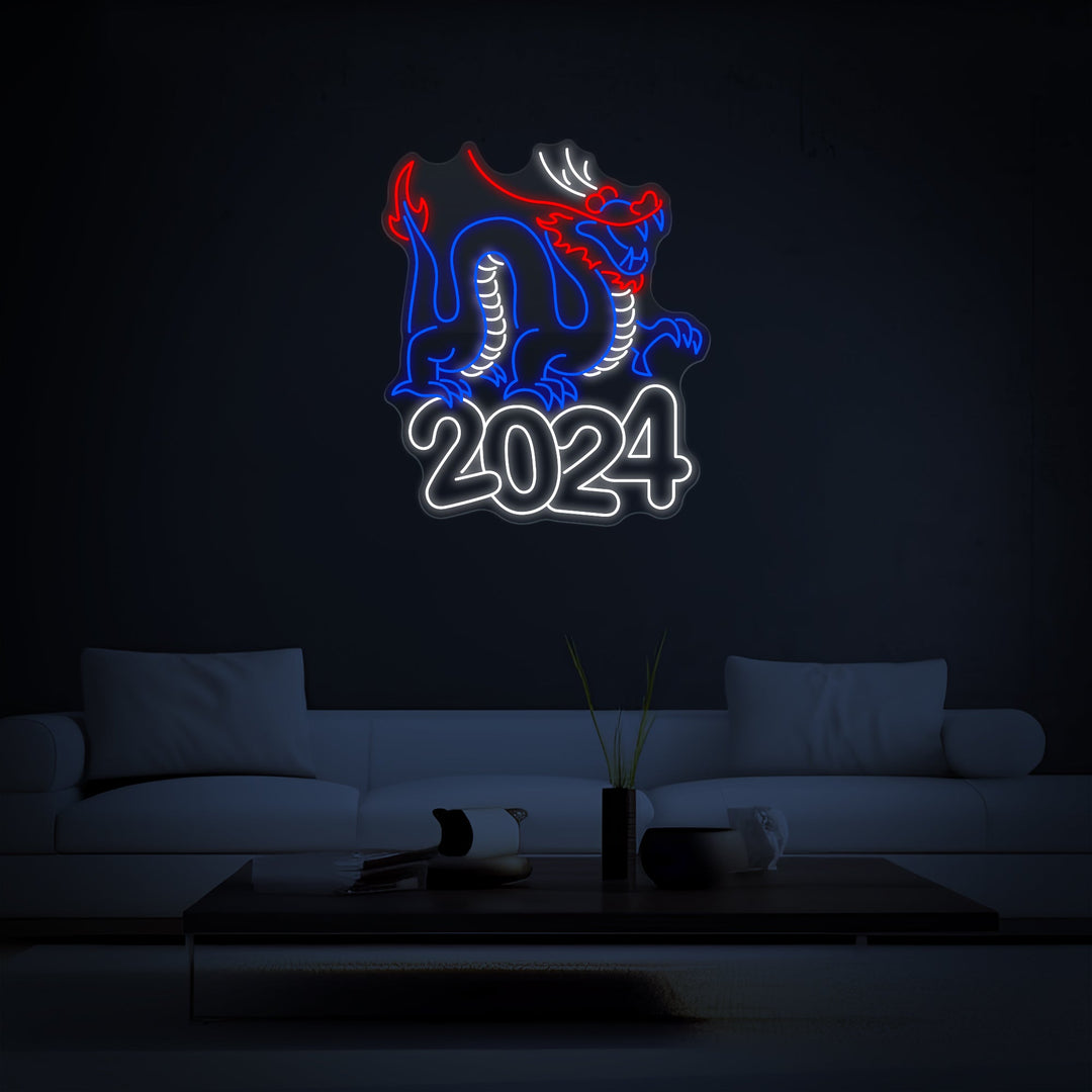 2024 with Chinese Dragon Neon Sign - GEEKNEON