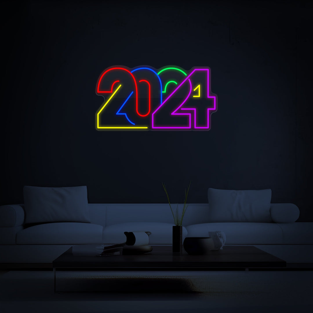 Colorful 2024 Neon Sign - GEEKNEON