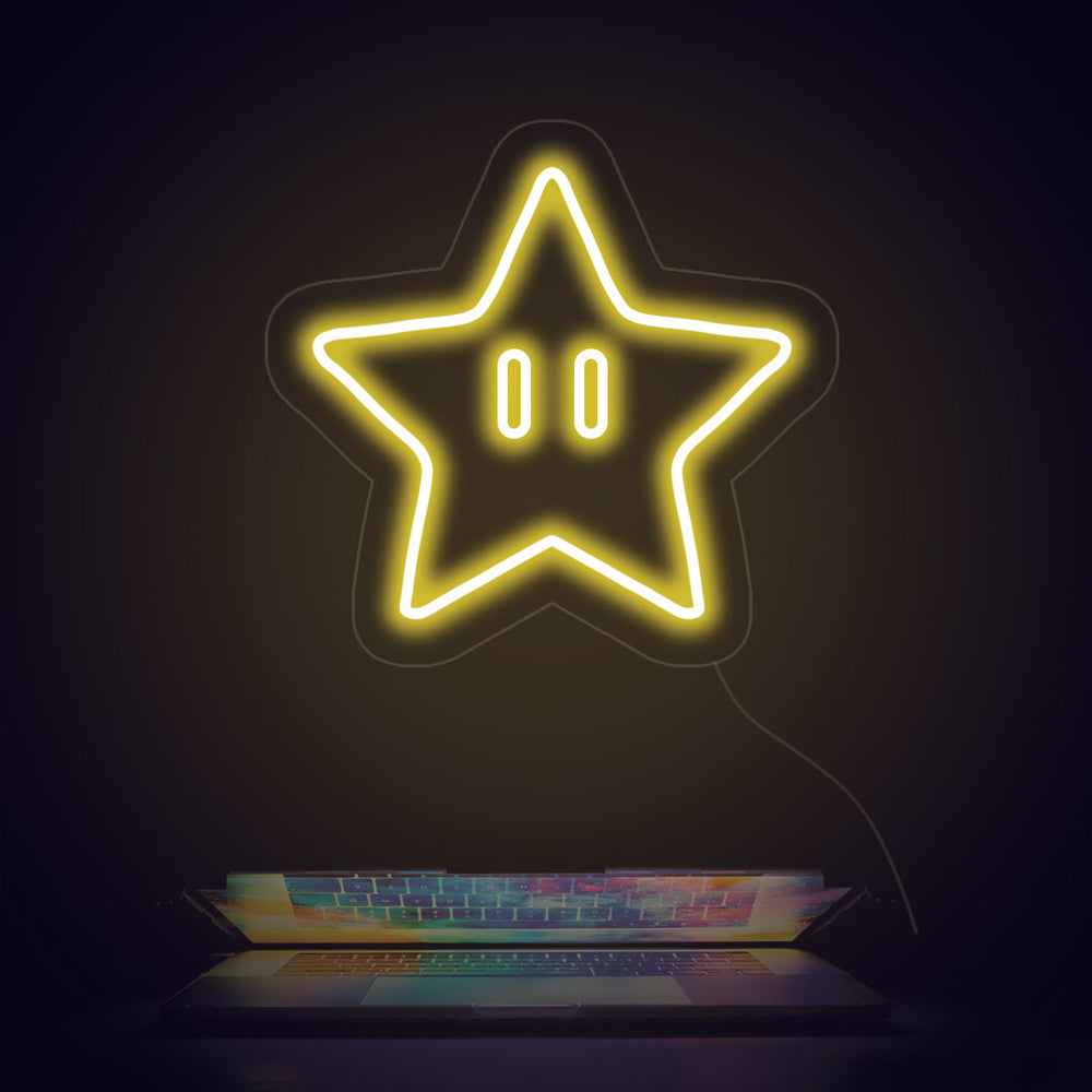 Star Power Neon Sign for Game Room - GEEKNEON