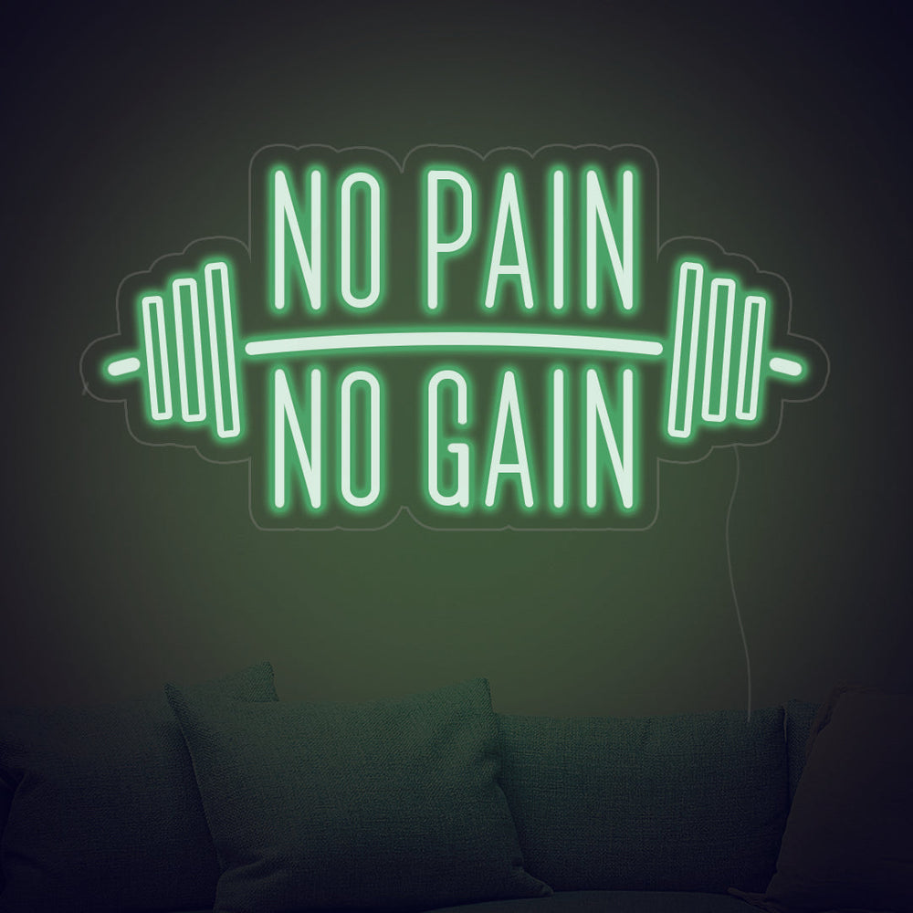 No Pain No Gain Neon Sign, Fitness Quotes - GEEKNEON