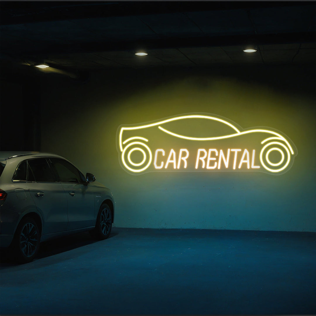 Car Rental Office Neon Lights