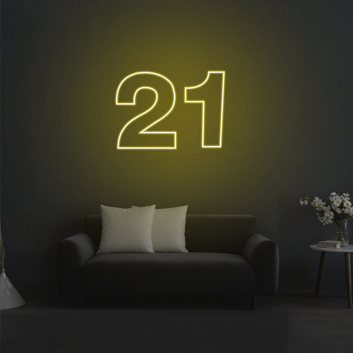 21 Neon Sign, Custom Your Own Number Neon Sign for Events - GEEKNEON