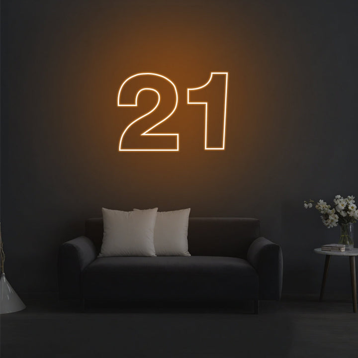 21 Neon Sign, Custom Your Own Number Neon Sign for Events - GEEKNEON