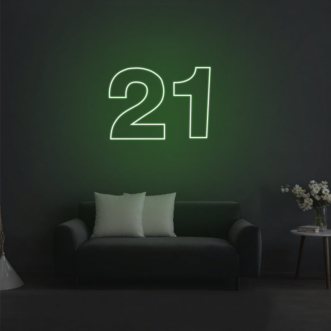 21 Neon Sign, Custom Your Own Number Neon Sign for Events - GEEKNEON