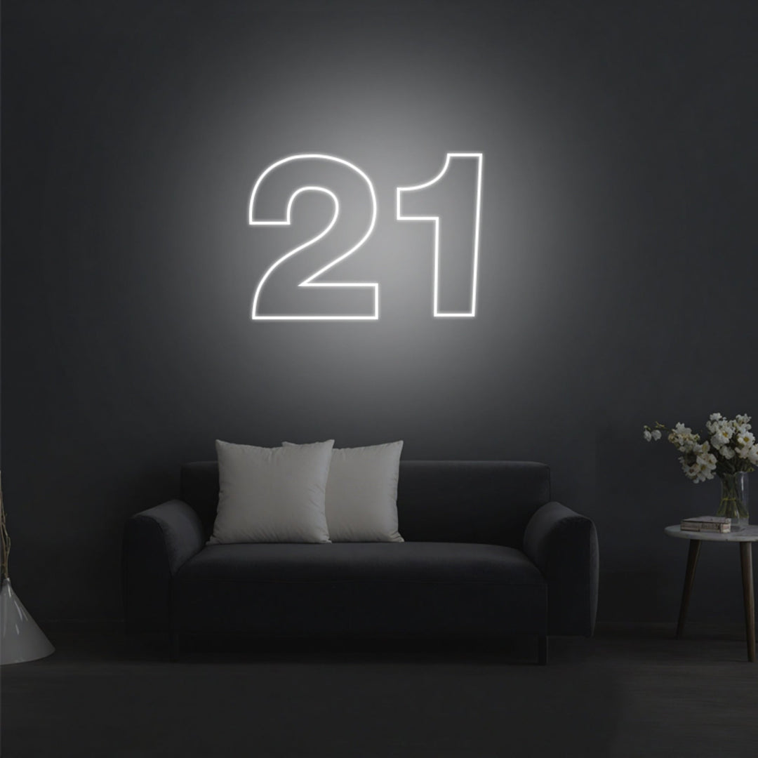 21 Neon Sign, Custom Your Own Number Neon Sign for Events - GEEKNEON