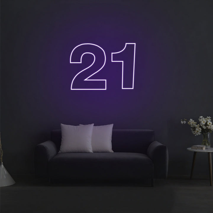 21 Neon Sign, Custom Your Own Number Neon Sign for Events - GEEKNEON