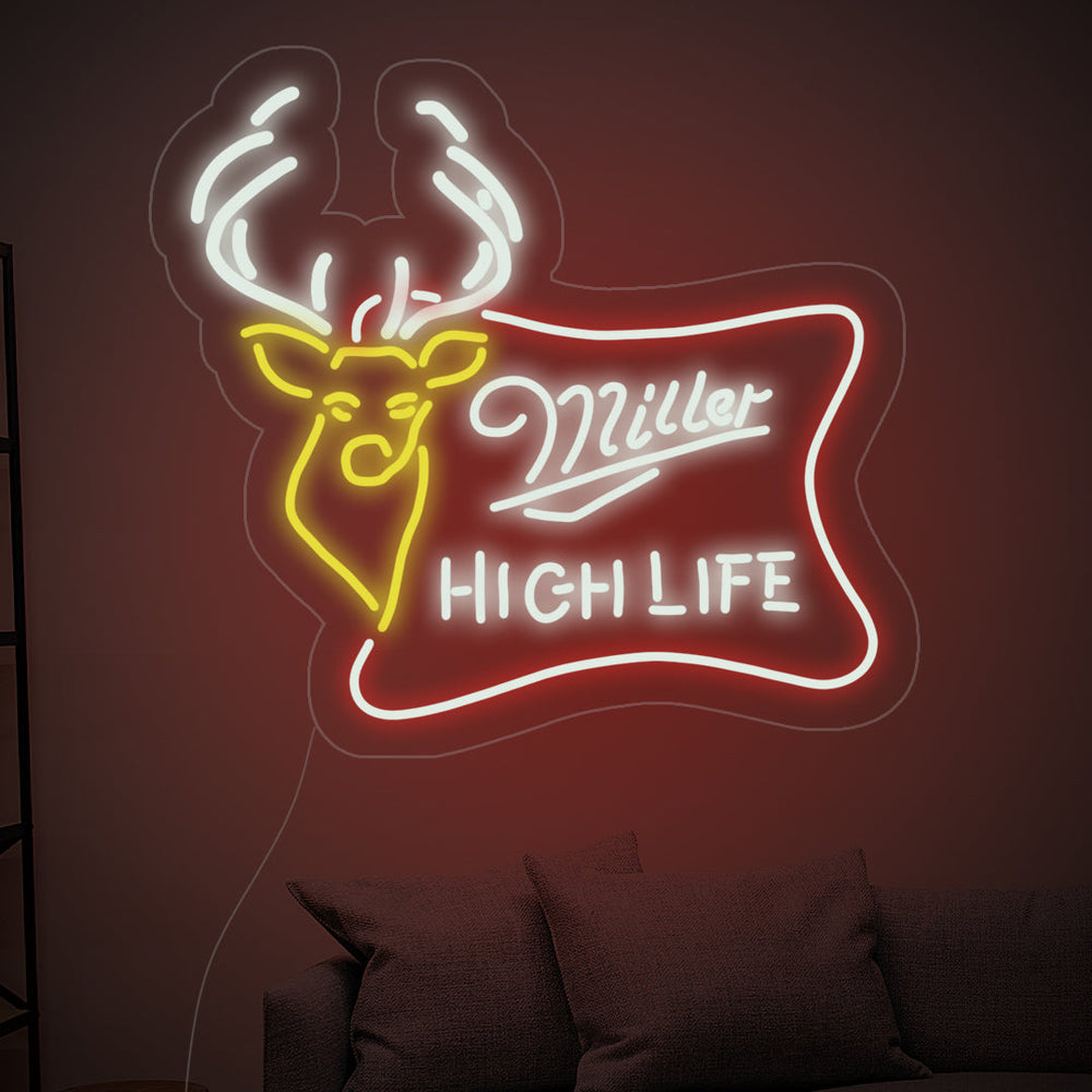 Miller High Life Buck Neon Sign - GEEKNEON