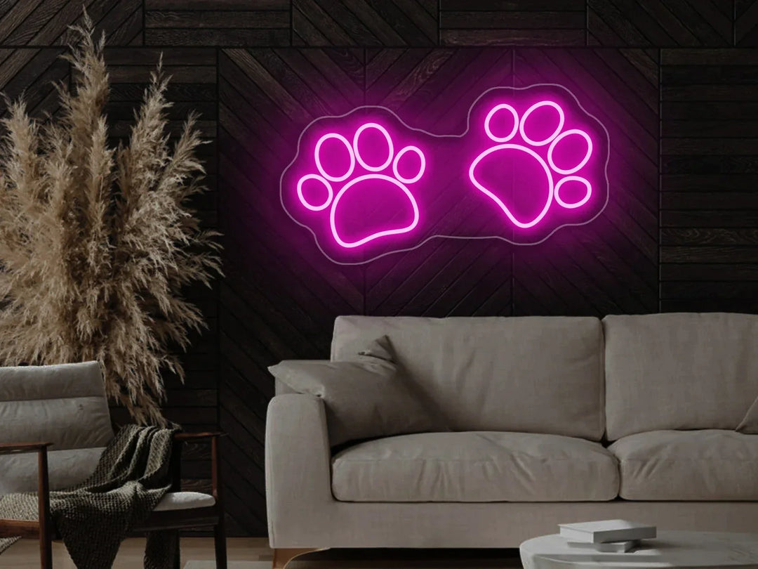 Dog Footprints Neon Sign - GEEKNEON