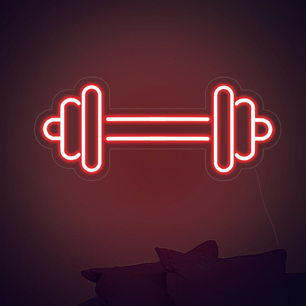 Dumbbell Barbell Gym Neon Sign - GEEKNEON