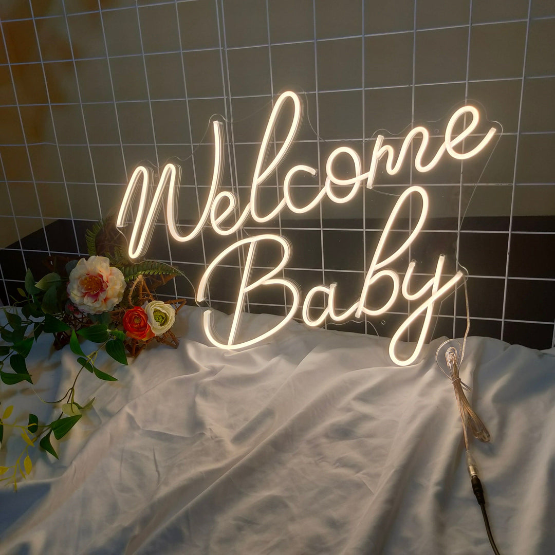 Welcome Baby Neon Sign - Neon Rental - GEEKNEON